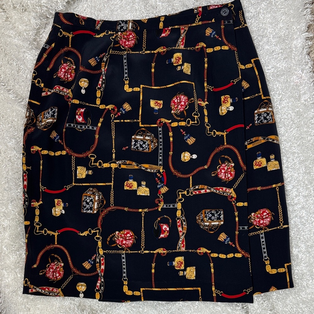 Vintage Scarf Print Skirt